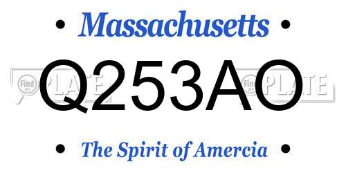 Q253AO Massachusetts License Plate