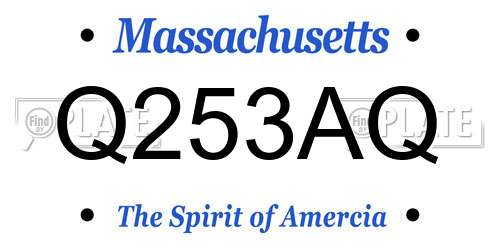 Q253AQ Massachusetts License Plate