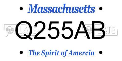 Q255AB Massachusetts License Plate