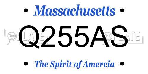 Q255AS Massachusetts License Plate