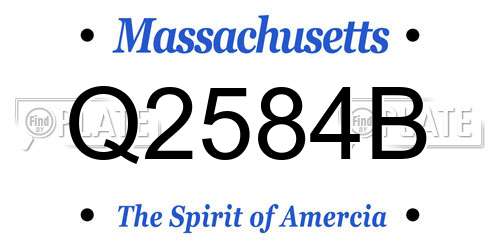 Q2584B Massachusetts License Plate