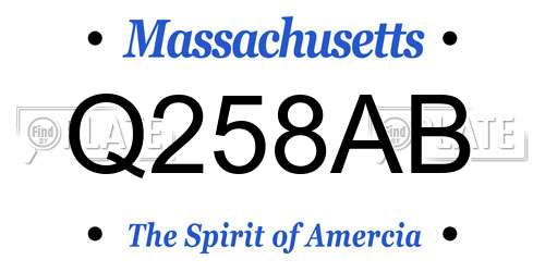 Q258AB Massachusetts License Plate