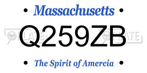 Q259ZB Massachusetts License Plate