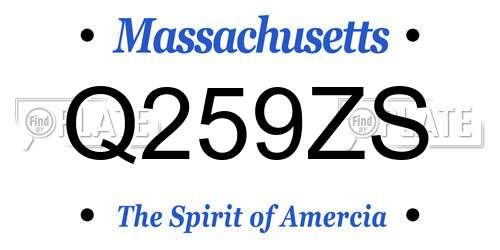 Q259ZS Massachusetts License Plate