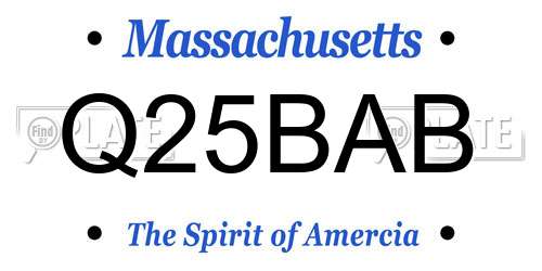 Q25BAB Massachusetts License Plate