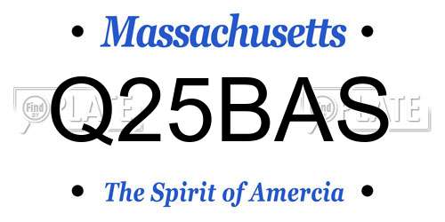 Q25BAS Massachusetts License Plate