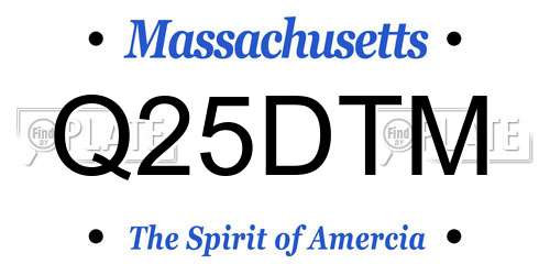 Q25DTM Massachusetts License Plate
