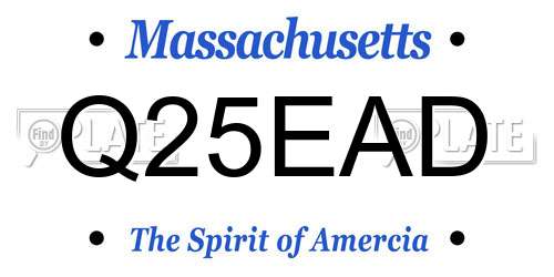 Q25EAD Massachusetts License Plate