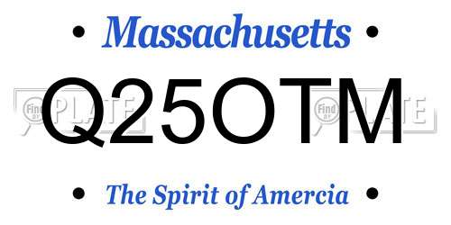 Q25OTM Massachusetts License Plate