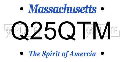 Q25QTM Massachusetts License Plate