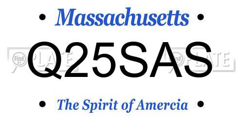Q25SAS Massachusetts License Plate