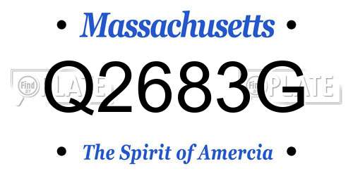Q2683G Massachusetts License Plate