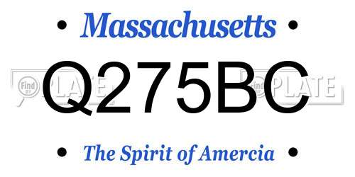 Q275BC Massachusetts License Plate