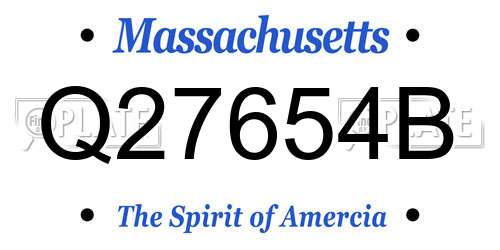Q27654B Massachusetts License Plate
