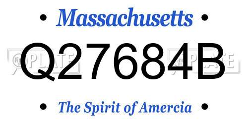 Q27684B Massachusetts License Plate