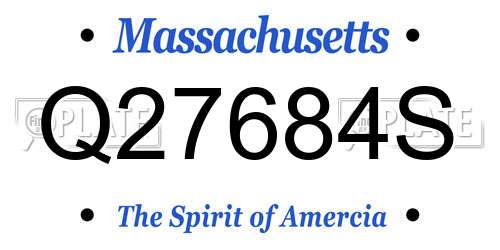 Q27684S Massachusetts License Plate