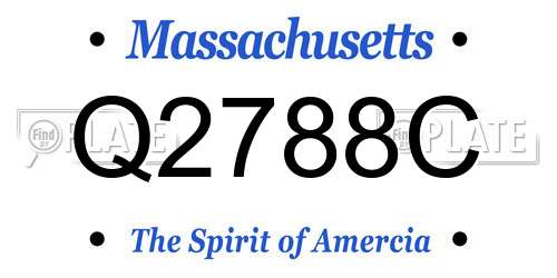 Q2788C Massachusetts License Plate