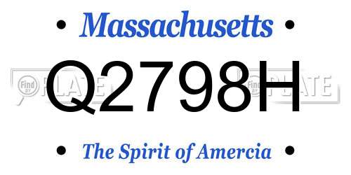 Q2798H Massachusetts License Plate