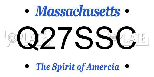 Q27SSC Massachusetts License Plate