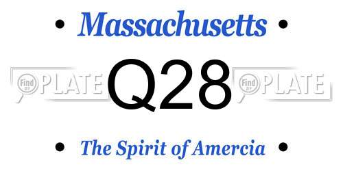 Q28 Massachusetts License Plate