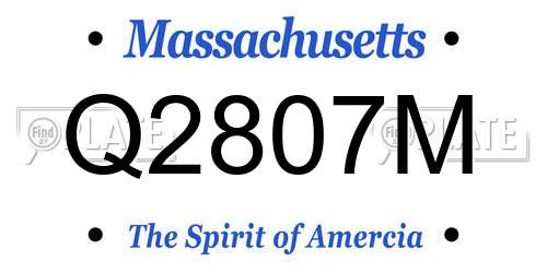 Q2807M Massachusetts License Plate