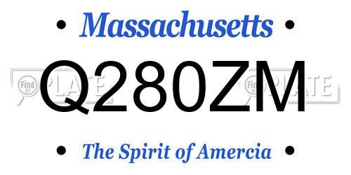 Q280ZM Massachusetts License Plate