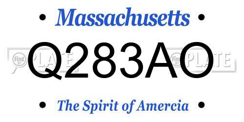 Q283AO Massachusetts License Plate