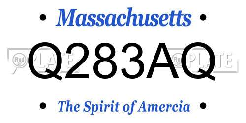 Q283AQ Massachusetts License Plate