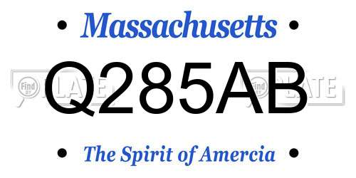 Q285AB Massachusetts License Plate