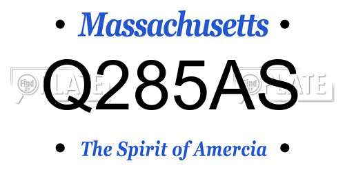 Q285AS Massachusetts License Plate