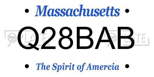 Q28BAB Massachusetts License Plate