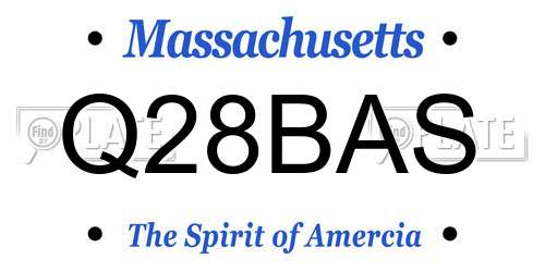Q28BAS Massachusetts License Plate