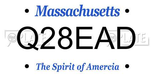 Q28EAD Massachusetts License Plate