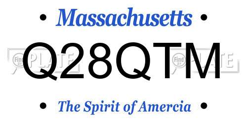 Q28QTM Massachusetts License Plate