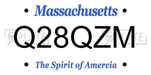 Q28QZM Massachusetts License Plate