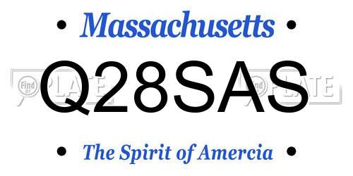 Q28SAS Massachusetts License Plate