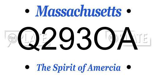 Q293OA Massachusetts License Plate