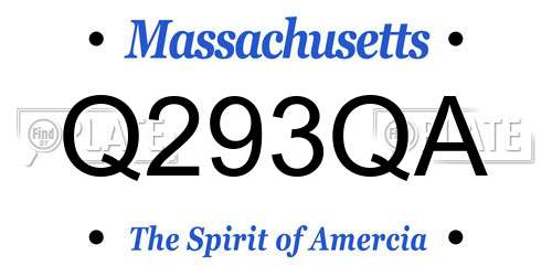 Q293QA Massachusetts License Plate