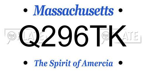 Q296TK Massachusetts License Plate