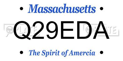 Q29EDA Massachusetts License Plate