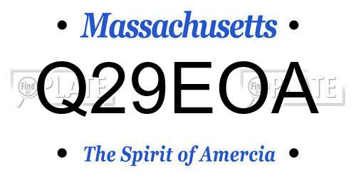 Q29EOA Massachusetts License Plate