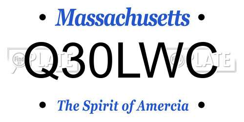 Q30LWC Massachusetts License Plate
