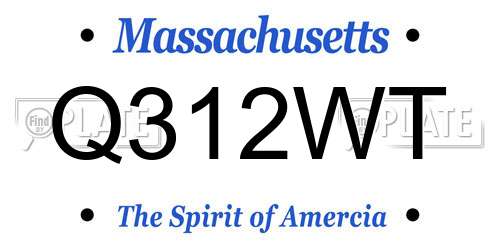 Q312WT Massachusetts License Plate