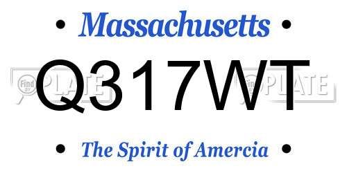 Q317WT Massachusetts License Plate