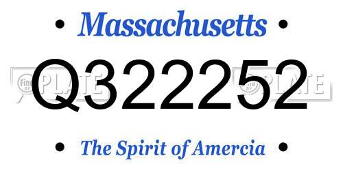 Q322252 Massachusetts License Plate