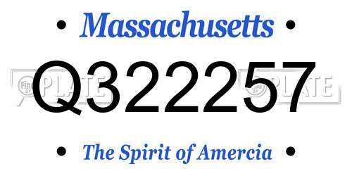 Q322257 Massachusetts License Plate