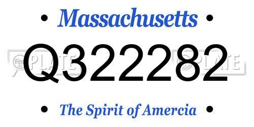 Q322282 Massachusetts License Plate