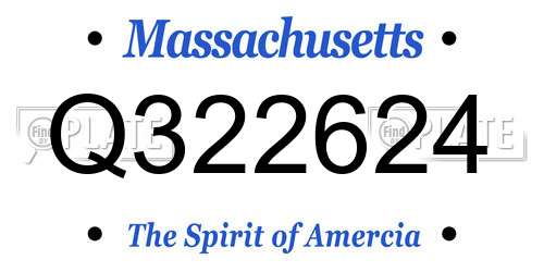 Q322624 Massachusetts License Plate