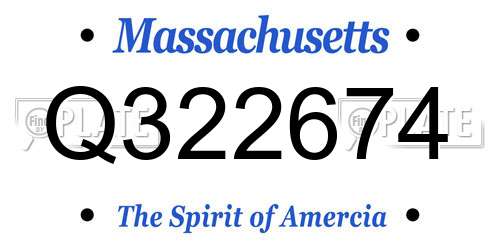 Q322674 Massachusetts License Plate