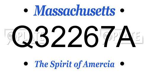 Q32267A Massachusetts License Plate
